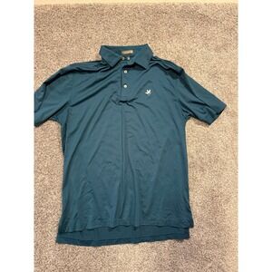 Peter Millar‎ Summer Comfort Golf Polo Shirt Mens Large Bird Logo Teal